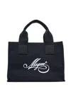 Msgm Logo-embroidered Tote Bag In Black