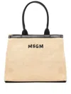 Msgm Logo-embroidered Tote Bag In Neutrals
