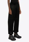 Msgm Logo-embroidered Track Pants In Black