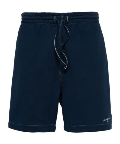 Msgm Logo-embroidered Track Shorts In Black
