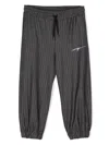 Msgm Logo-embroidered Trousers In 灰色