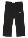 Msgm Logo-embroidered Trousers In Black