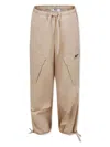 Msgm Logo-embroidered Trousers In Neutrals