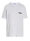 Msgm White Embroidered T-shirt In Optical White