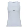 Msgm Logo Fitted Tank Top In White