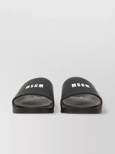 Msgm Logo Flat Sole Open Toe Slide
