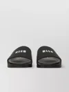 Msgm Logo Flat Sole Slide Sandal In Black
