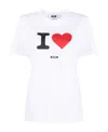 Msgm Logo-flocked Cotton T-shirt In White