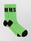 Msgm Logo Intarsia-knit Socks In Gray