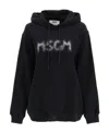 Msgm Logo Hooded Sweater In Black