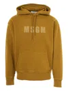 Msgm Logo Hooded Sweater In Brown