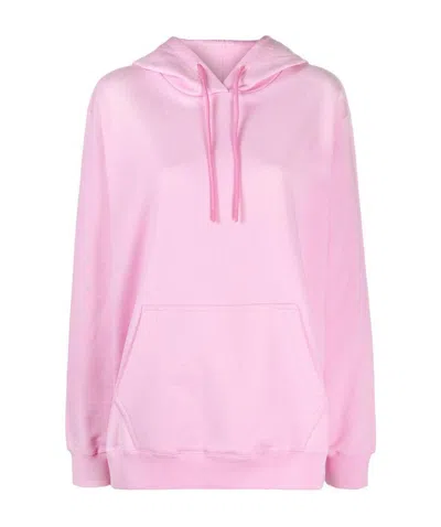 Msgm Logo Hooded Sweater In Pink