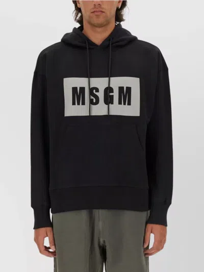 MSGM LOGO HOODED SWEATSHIRT AND POCKET