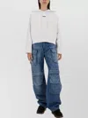 Msgm Logo Hooded Sweatshirt Long Sleeves In White