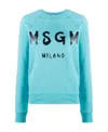 Msgm Logo Hoodie In Blue