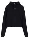 Msgm Small Logo Cropped Sweatshirt In Black