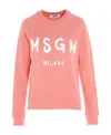 Msgm Logo Printed Sweater In Pink
