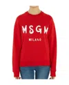 Msgm Logo-print Crew Neck Sweatshirt In Red