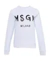 Msgm Relaxed-fit Sweatshirt With Bold Graphic Print In White