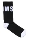 Msgm Logo-intarsia Socks In Black