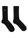 Msgm Logo-intarsia Socks In Blue