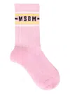 Msgm Logo-intarsia Socks In Pink