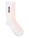 Msgm Logo-intarsia Socks In White