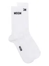 Msgm Logo-jacquard Cotton Blend Socks In White