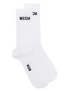 Msgm Logo-jacquard Cotton Blend Socks In White
