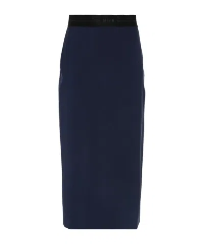 MSGM LOGO-JACQUARD MIDI SKIRT