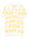 Msgm Logo-jacquard Polo Shirt In 中性色