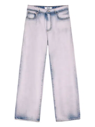 Msgm Logo Jeans In Pink