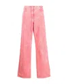 Msgm Logo Jeans In Pink