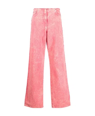Msgm Logo Jeans In Pink