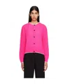 Msgm Logo Knitted Cardigan In Pink