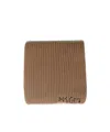 Msgm Logo Knitted Scarf In Brown