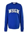 Msgm Logo Letter Printed Sweater In Blue