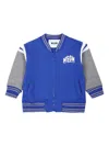 Msgm Logo-lettering Bomber Jacket In Blue