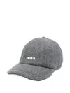 Msgm Logo-lettering Cap In Gray