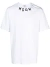 Msgm Logo-lettering Print Cotton T-shirt In White
