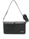 Msgm Logo-lettering Shoulder Bag In Black