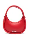 Msgm Logo-lettering Shoulder Bag In Red