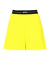 Msgm Logo Logo Shorts In Yellow