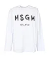 Msgm Logo Long-sleeve T-shirt In White