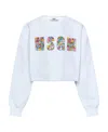 Msgm Logo Long-sleeved Sweater In Blue