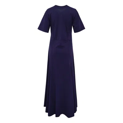 Msgm Logo Maxi T-shirt Dress In Blue