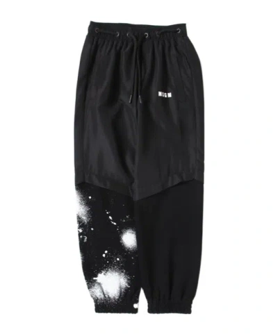 Msgm Logo Pants In Black