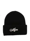 Msgm Logo-patch Beanie In Black