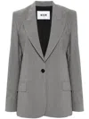 Msgm Wool Blend Tailored Single Breast Jacket In Grau