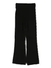 Msgm Logo-patch Cable-knit Trousers In Black